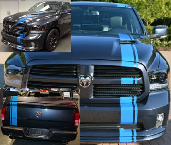 6″ Offset Rally Racing Stripe Graphics Stripes Set FIT 2002 – 2025 Ram