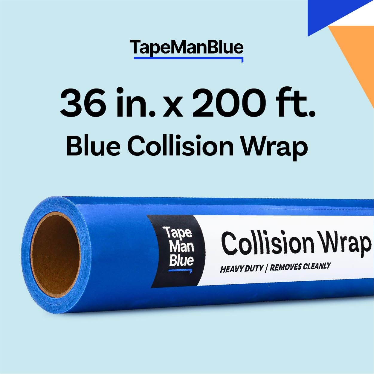 Crash Wrap 36 inch x 200 feet Blue Self Adhesive Window Cover Crash Collision