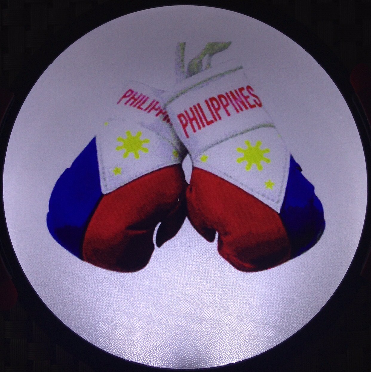 Philippine Boxing Gloves Light Up Decal Backlit LED Motion Sensing Decal