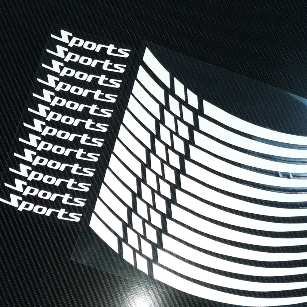 12PCS Tires Wheel Rim Reflective Decal Stickers Decor For Car Motorcycle Bike