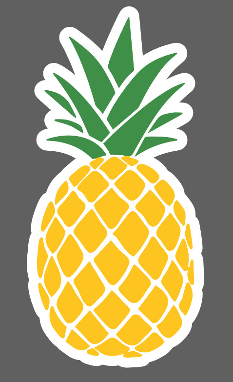 Pineapple Vinyl Decal W White Offset Sticker Car Truck Laptop