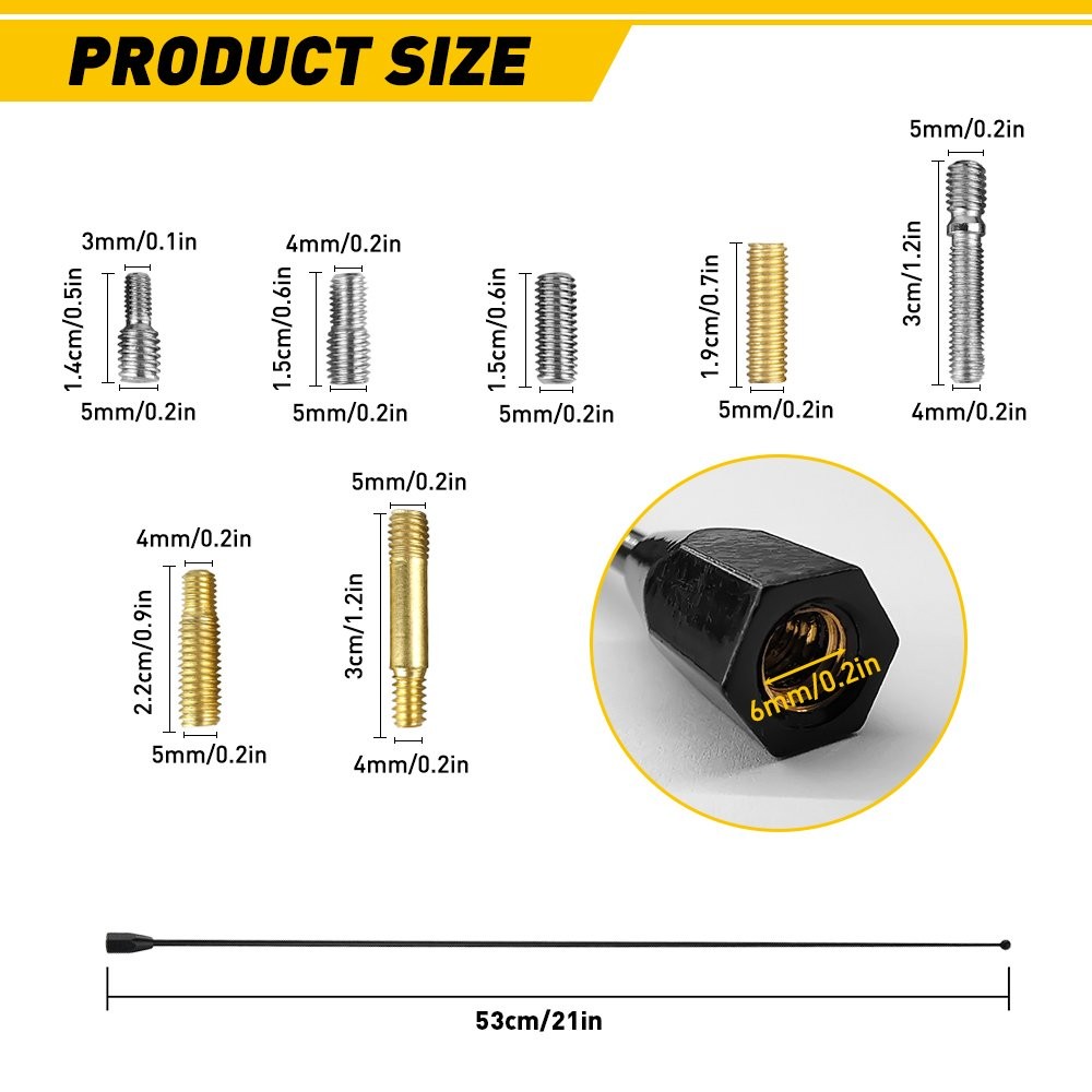 21″ Antenna Mast Black Power Radio AM/FM Universal Car Antenna Black Scre N