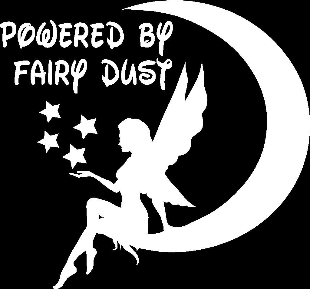 Powered by Fairy Dust Vinyl Car Truck Window Bumper Sticker Decal US Seller