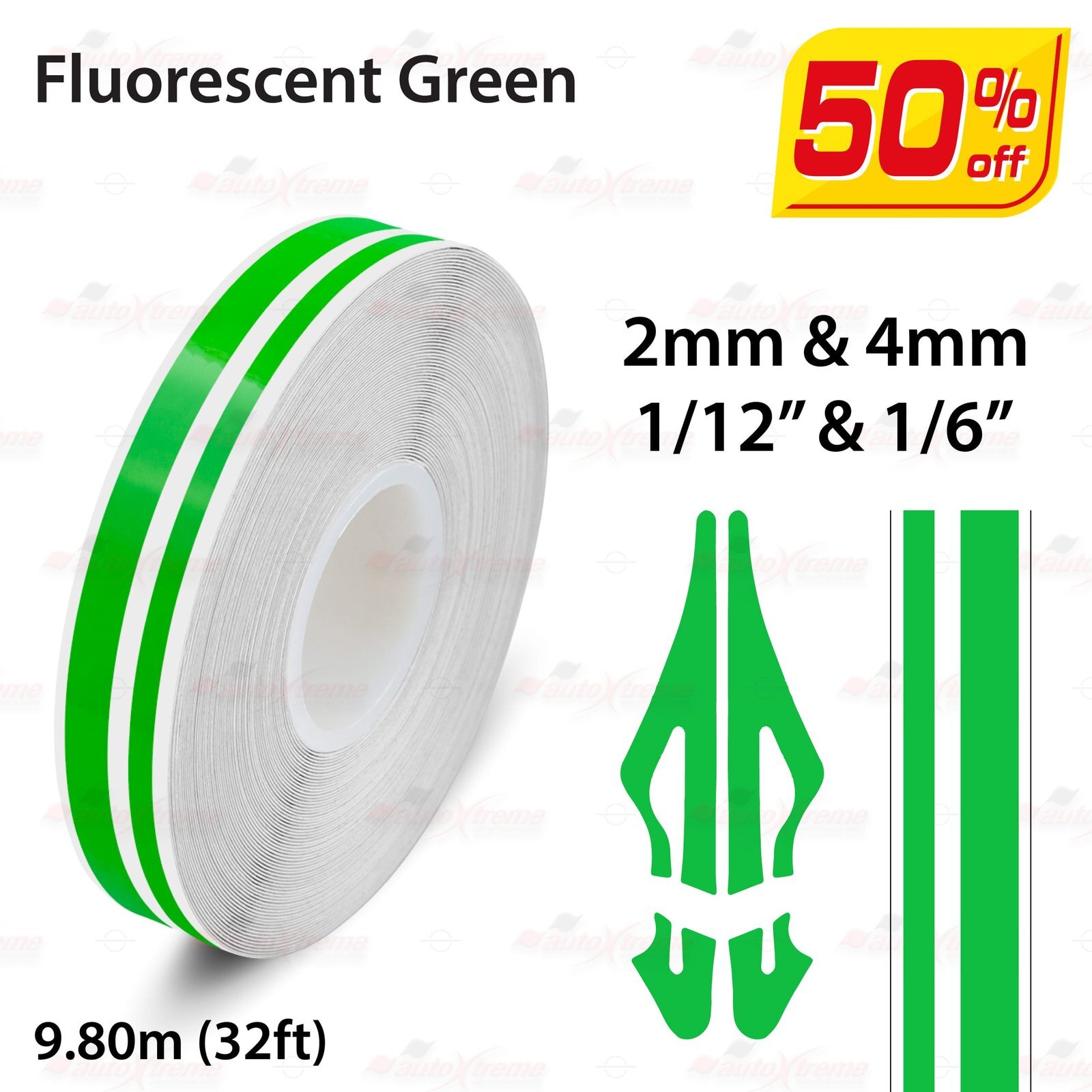 BRIGHT GREEN Roll Pin Stripe PinStriping Line Adhesive Tape Vinyl Car STICKER