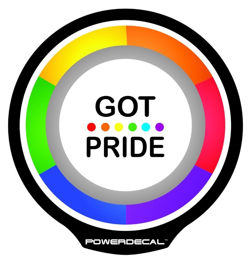Gay Pride Light Up Decal Powerdecal Backlit LED Motion Sensing Auto Decal