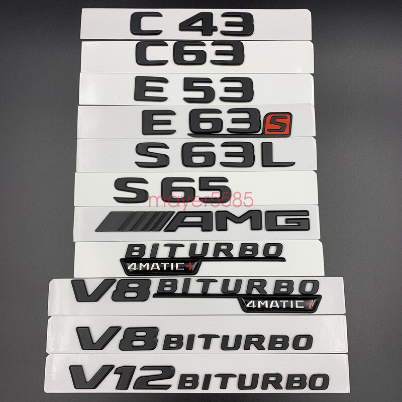 Matte black A45 AMG TURBO 4 MATIC Trunk Emblem Badge Sticker For Mercedes Benz