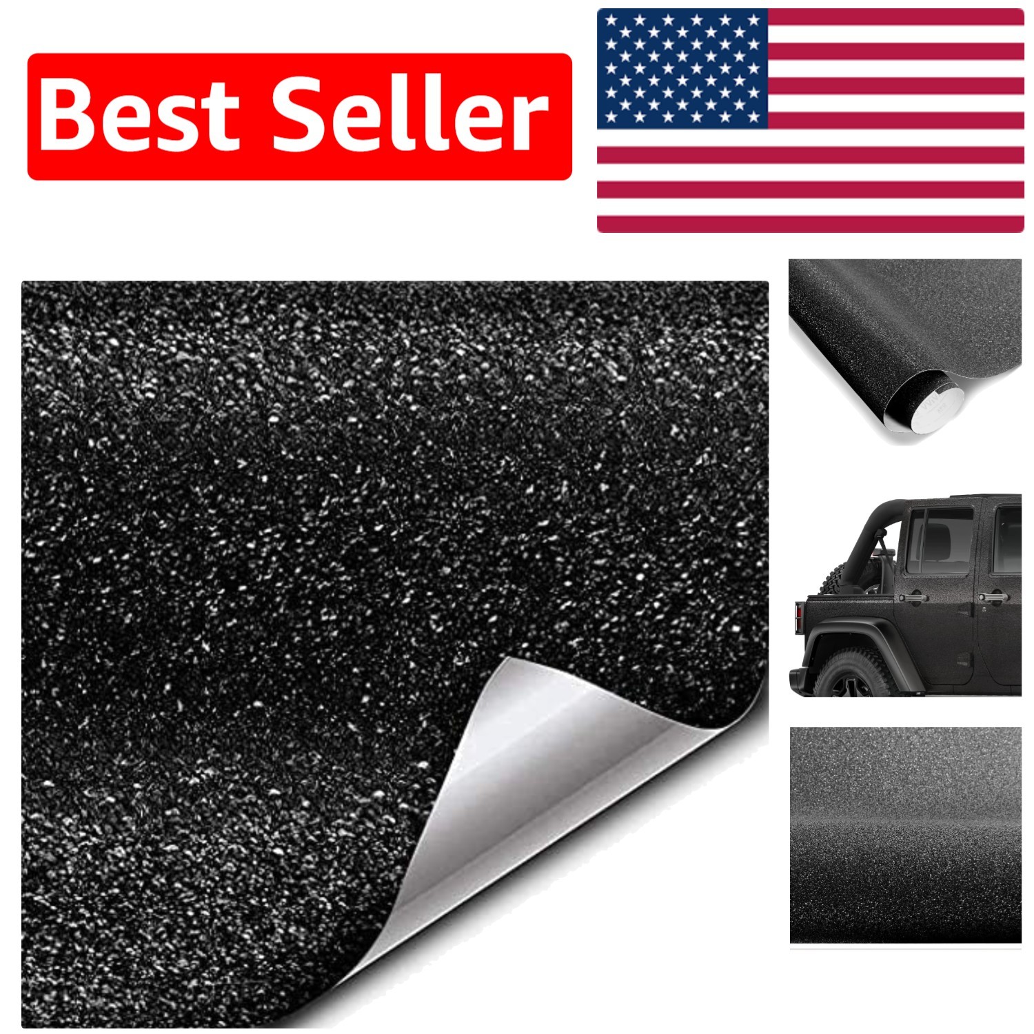 Black Indestructible Truck Vinyl Wrap 1ft x 5ft – Ultimate Durability and Style