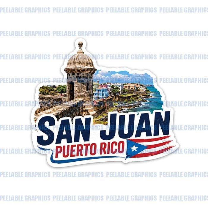San Juan Puerto Rico Boricua Sticker Travel Souvenir Country Flag A