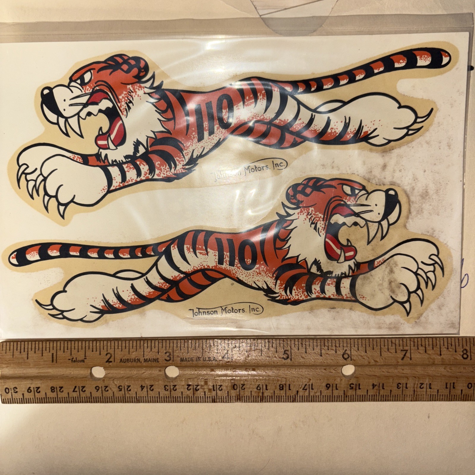 Tiger T110 Front Number Plate 8” Pair Decal Johnson Motors Inc