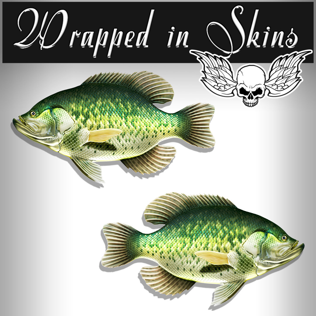 RV Decals 2 Crappie Fish Stickers 24″ Boat Graphic Decals Fishing Stickers RV#15