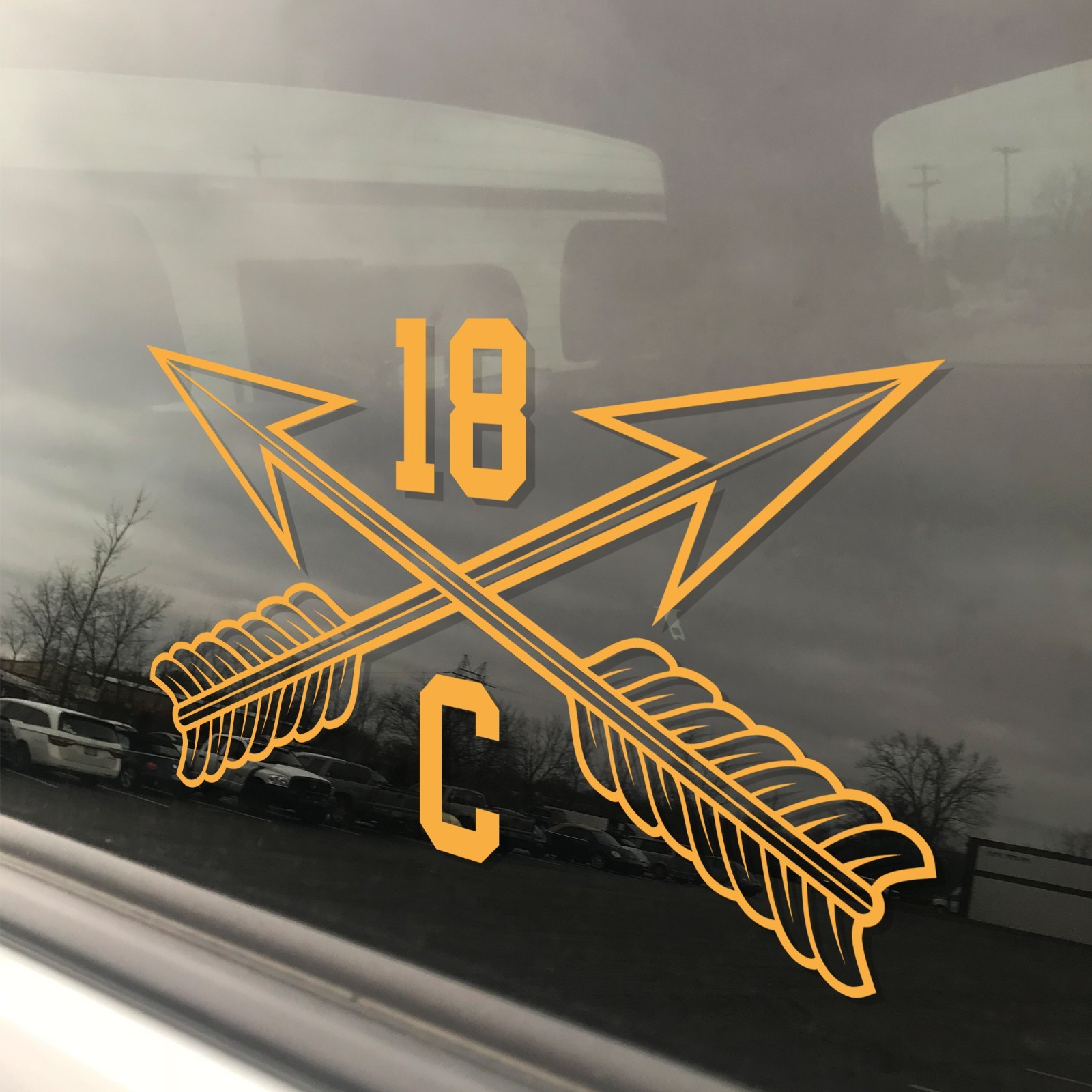 Army MOS 18C Engineer Sergeant SF Crossed Arrows Insignia Decal 3″ x 5.5″