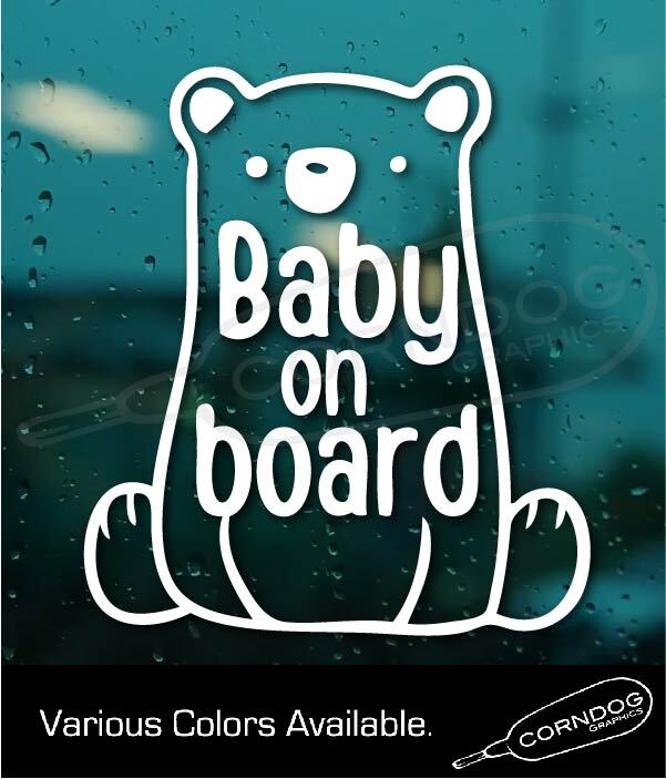 Baby on Board VINYL STICKER DECAL BEAR TEDDY MOM MOTHER