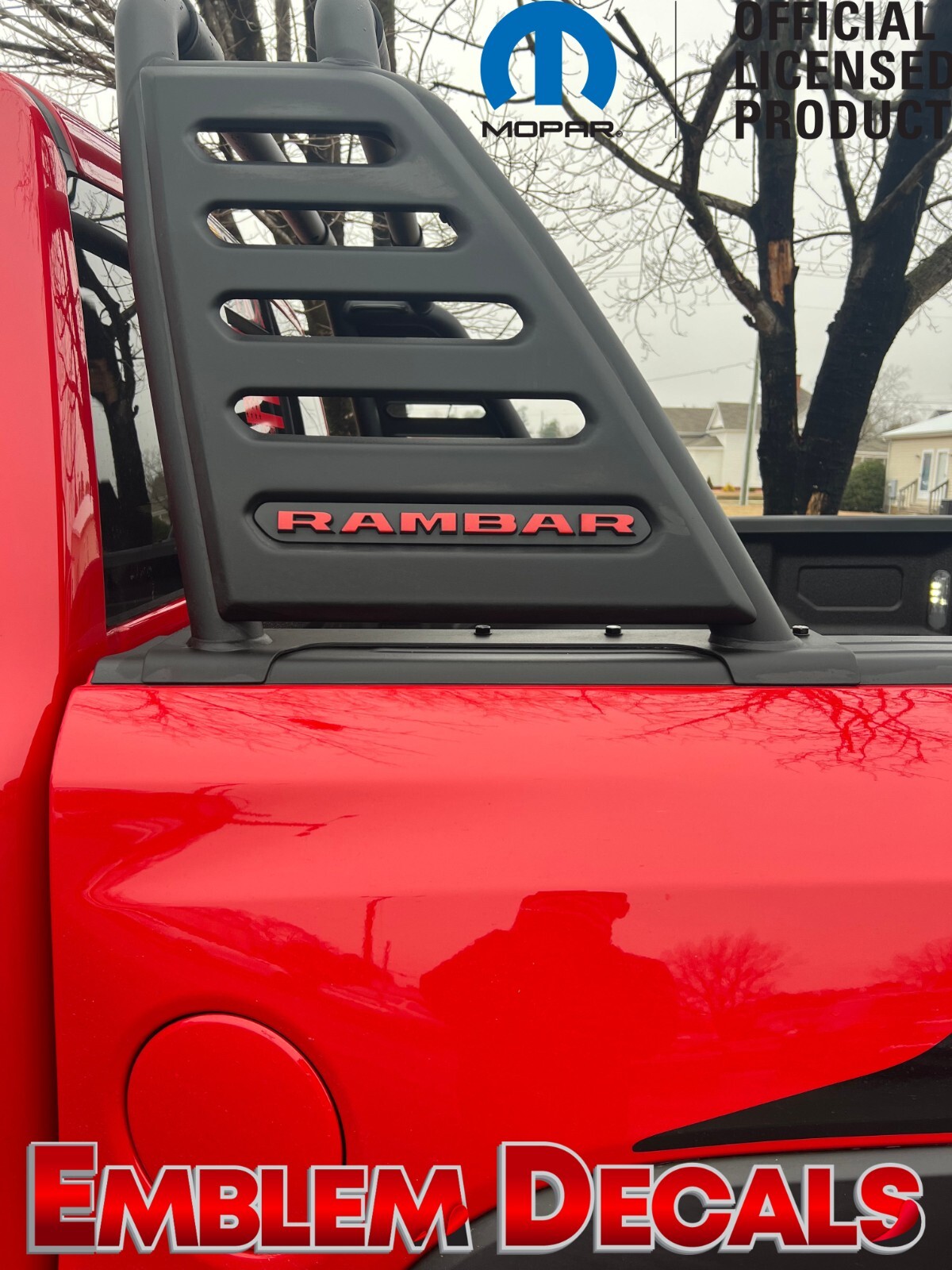 Ram 1500 TRX RAMBAR Emblem Overlay Decal 2021 2022 2023 2024