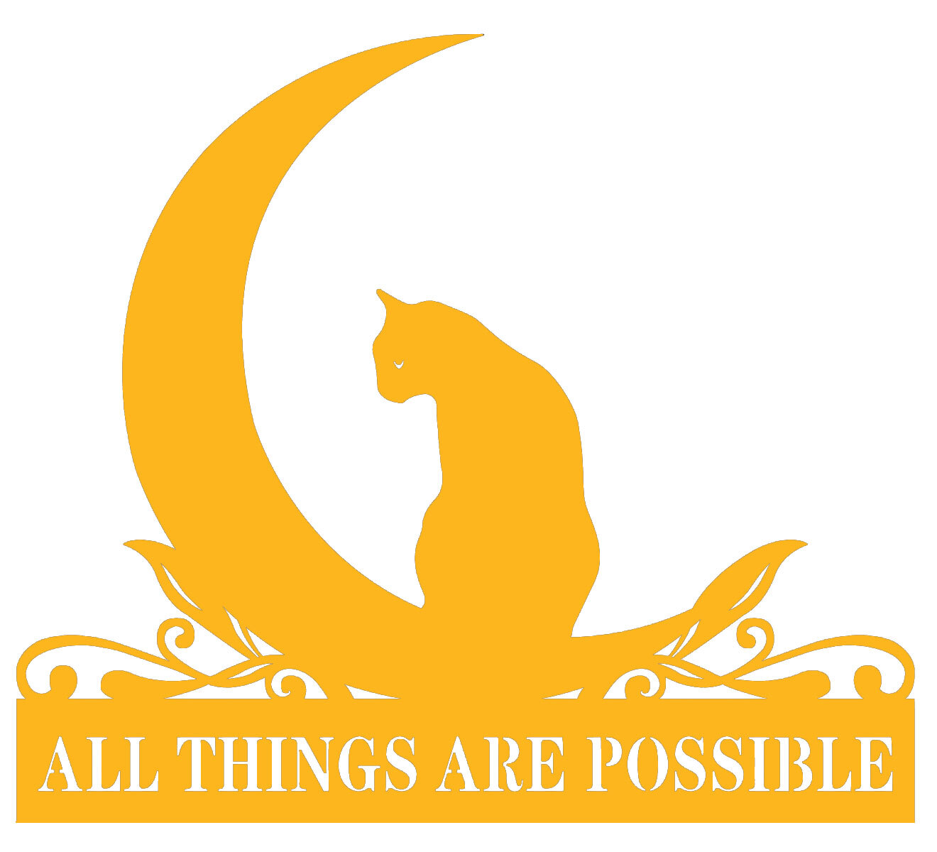 Cat Moon All Things are Possible Vinyl Decal Car Truck Window Van Trailer Tablet