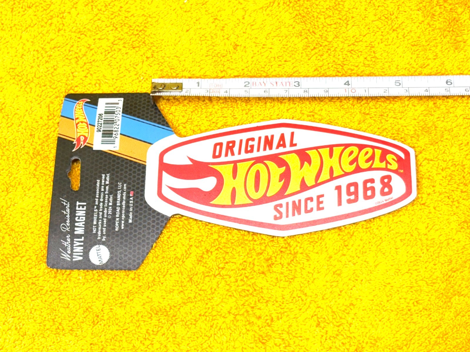 MATTEL ORIGINAL HOT WHEELS SINCE 1968 VINYL MAGNET WEATHER RESISTANT 90227206