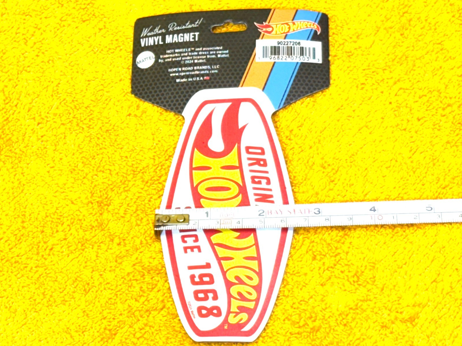 MATTEL ORIGINAL HOT WHEELS SINCE 1968 VINYL MAGNET WEATHER RESISTANT 90227206