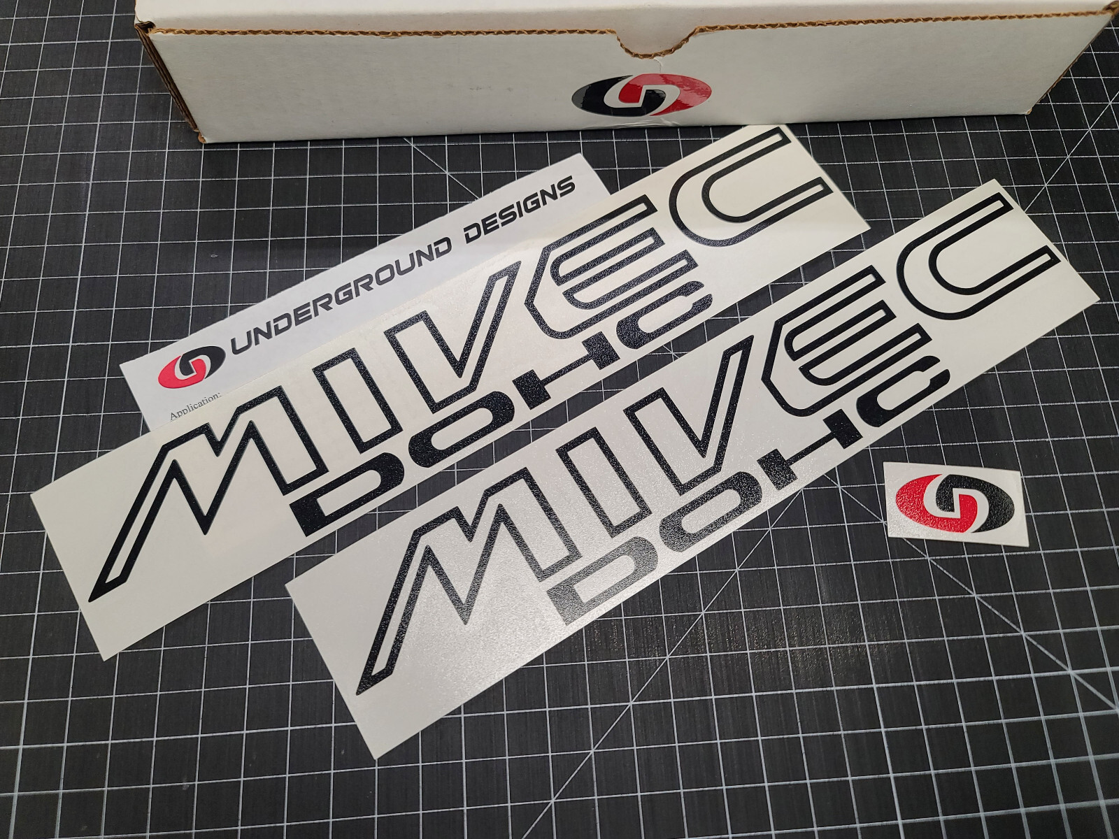 MIVEC DOHC Decals (2pk) Racing Stickers 12″ fits 4cyl Lancer EVO Galant VR-4 V6