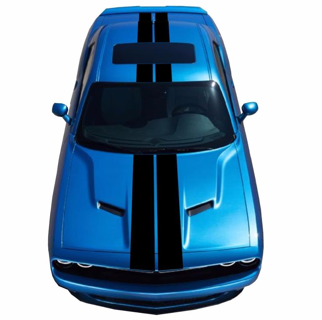9″ Double Center Racing Stripes Vinyl Decal (Fits CHALLENGER & CHARGER)