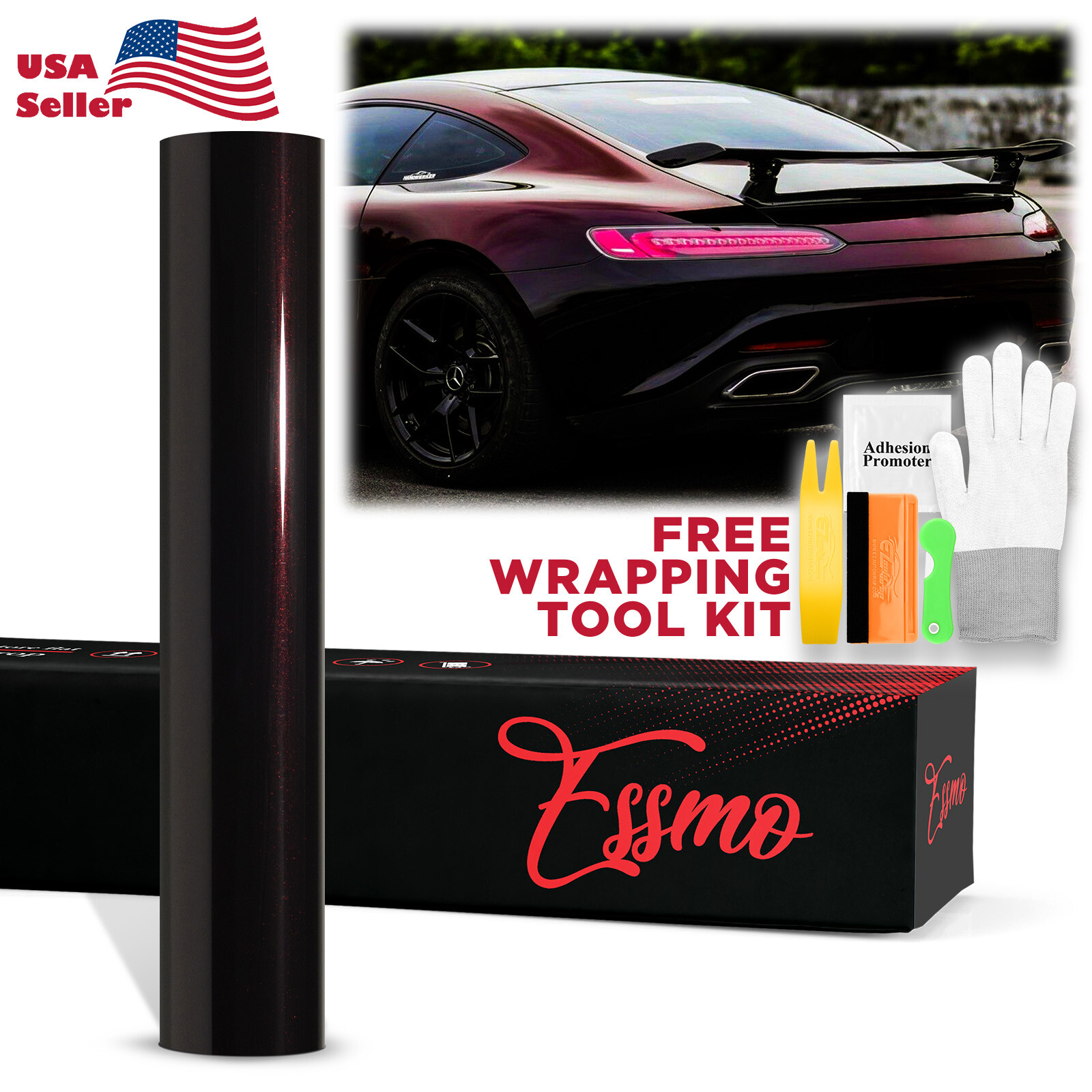 ESSMO PET Galaxy Dust Gloss Black Cherry Car Vehicle Vinyl Wrap Decal Sticker