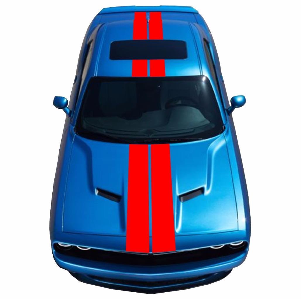9″ Double Center Racing Stripes Vinyl Decal (Fits CHALLENGER & CHARGER)