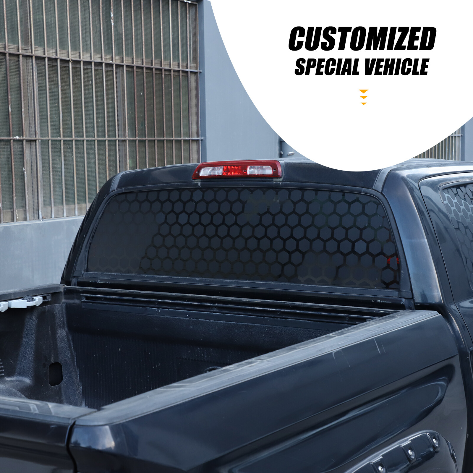 Rear Window Honeycomb Style Trim Sticker Fit For Toyota Tundra 2007-2021