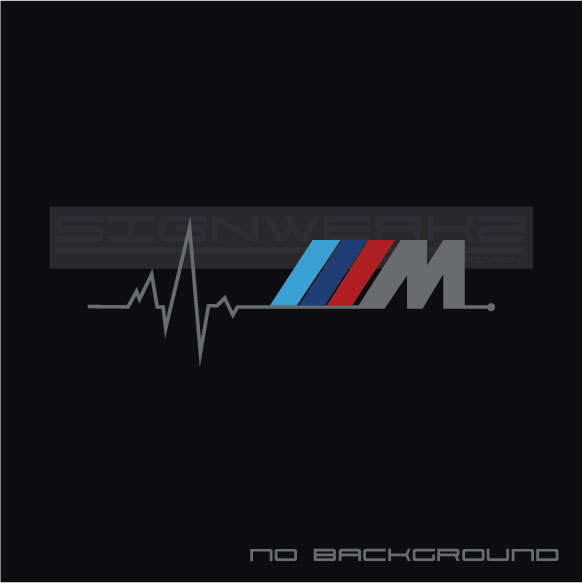 M heart beat pulse Decal Sticker Left M1 M2 M3 M4 M5 MX5 Multi color BMW Pair