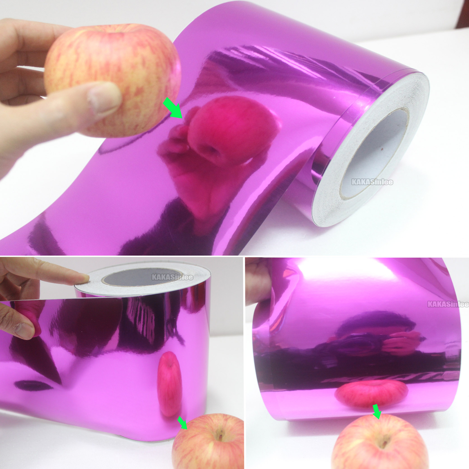 2inch W Mirror Chrome Vinyl Wrap Tape Sticker Car Phone House Strips Decor Decal