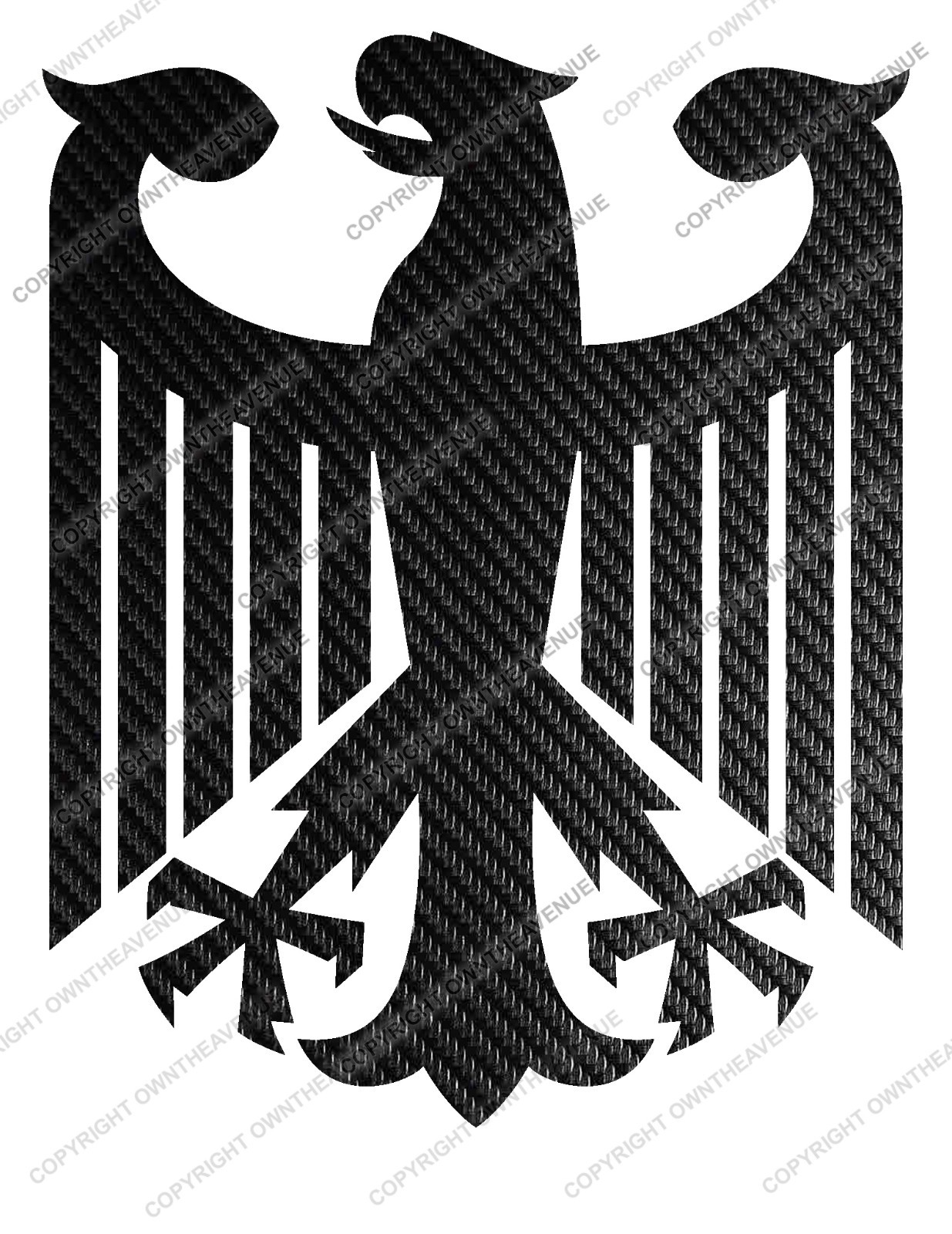 German Germany Coat of Arms Carbon Vinyl Print Racing V01 Sticker Decal 4″