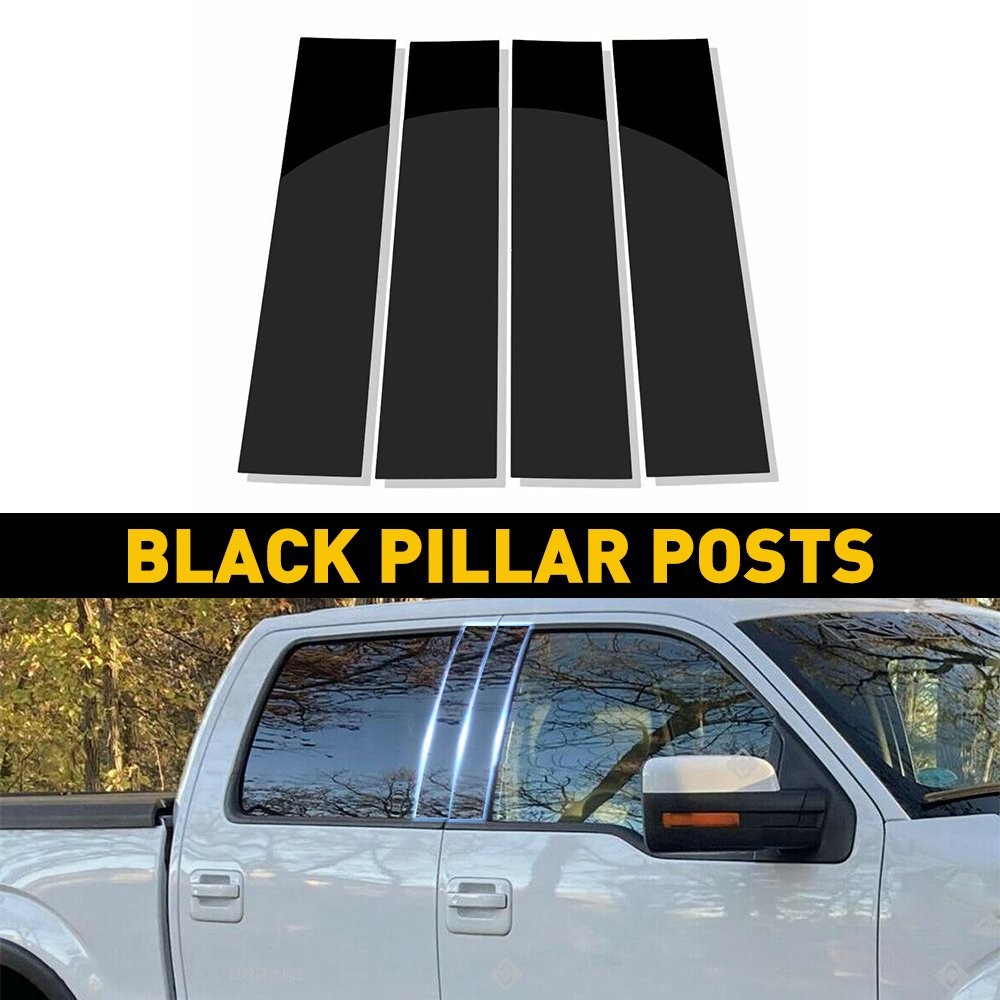 4/8x Pillar Posts For 2004-2014 Ford F150 Chrome Extended Crew Cab Window Trim J
