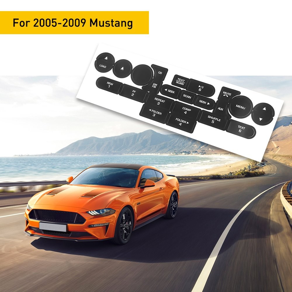 Vinyl Replacement Radio Button Sticker For FORD MUSTANG 2005 2006 2007 20 M