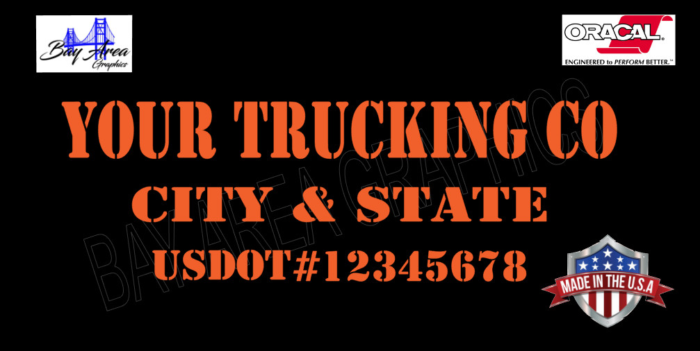 CUSTOM VINYL TRUCK DOOR DECALS SET 2 COMPANY NAME USDOT CITY STATE