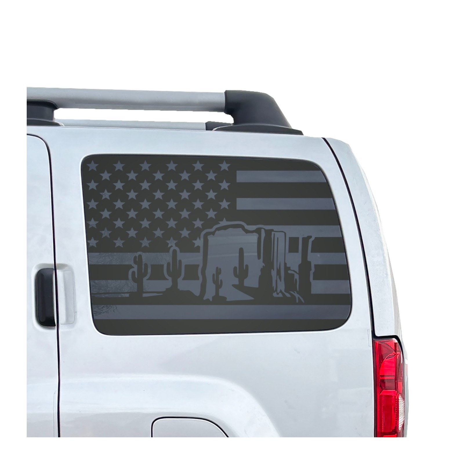 USA flag w/Arizona landscape scene Decals for 2005-2015 Nissan Xterra NX2-DG4