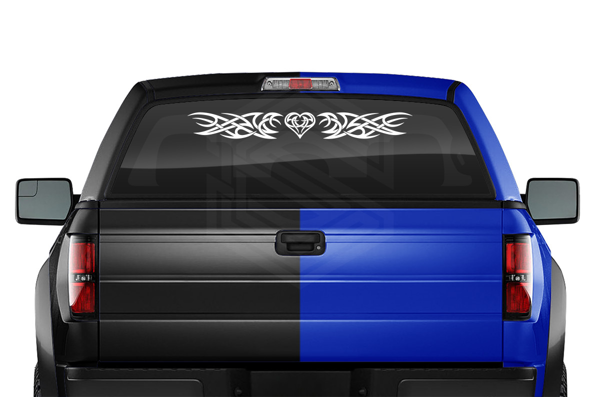 145-05 HEART Windshield Decal Window Sticker Vinyl Graphic Tribal Heart Car SUV