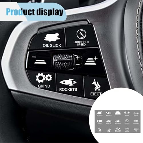 Novelty Funny Car Stickers for or Truck Unused Button, Vinyl 1PCS, Black