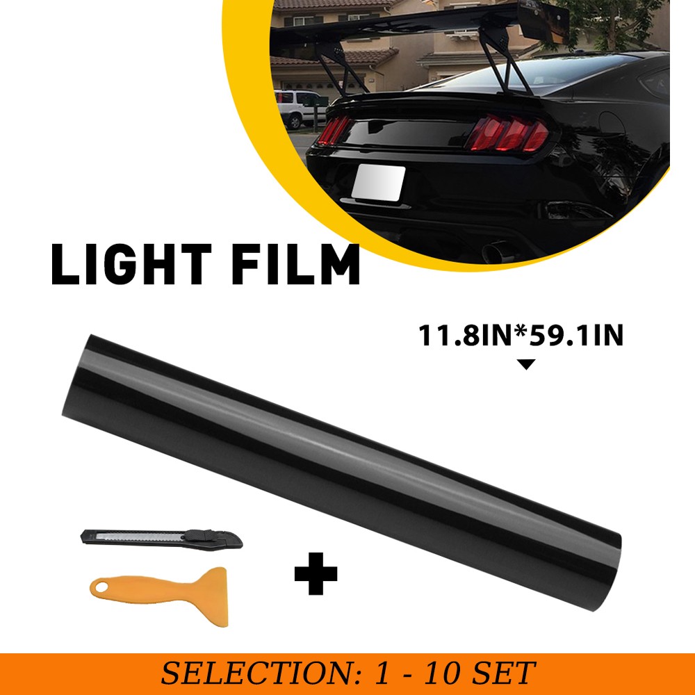 1-10 Gloss Black Bubble Free Vinyl Wrap 30cmx1.5m Car Sticker w/Installation Kit