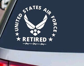 AIR FORCE – RETIRED VETERAN DECAL – USAF Military Sticker – Car Truck Decor SUV