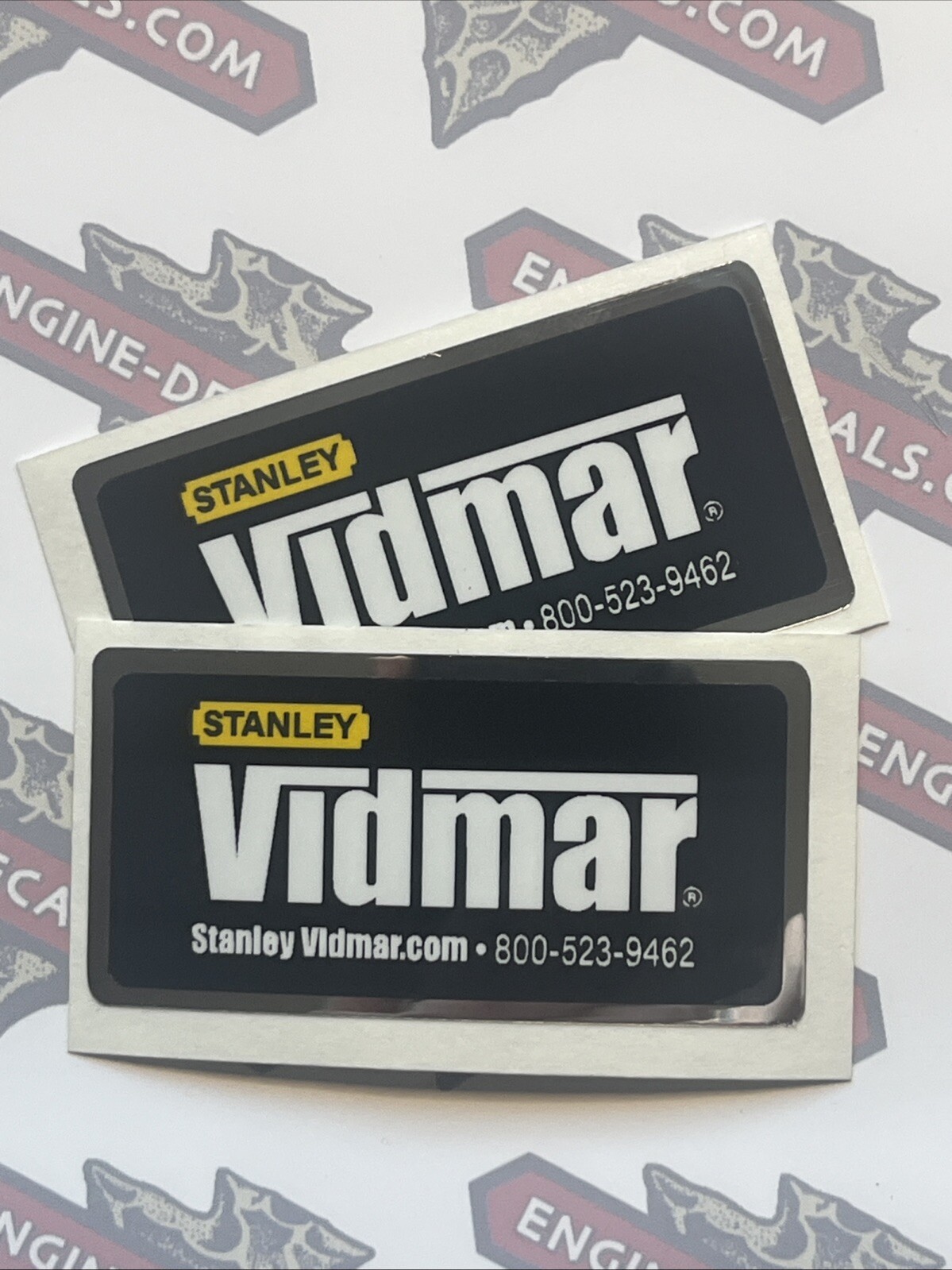 Stanley Vidmar Tool Box Decal, Chrome Yellow Black & White 1”x2” Set 2