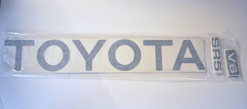MATTE BLACK TOYOTA TRUCK TAILGATE LOGOS DECAL 89-95 FLAT BLACK LETTERS