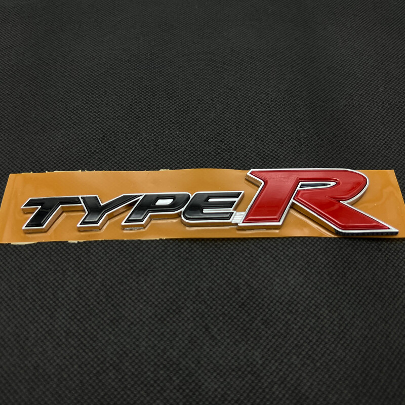 1PCS Genuine Type R Racing Sport Chrome Red Badge For Honda Civic Rear Emblem