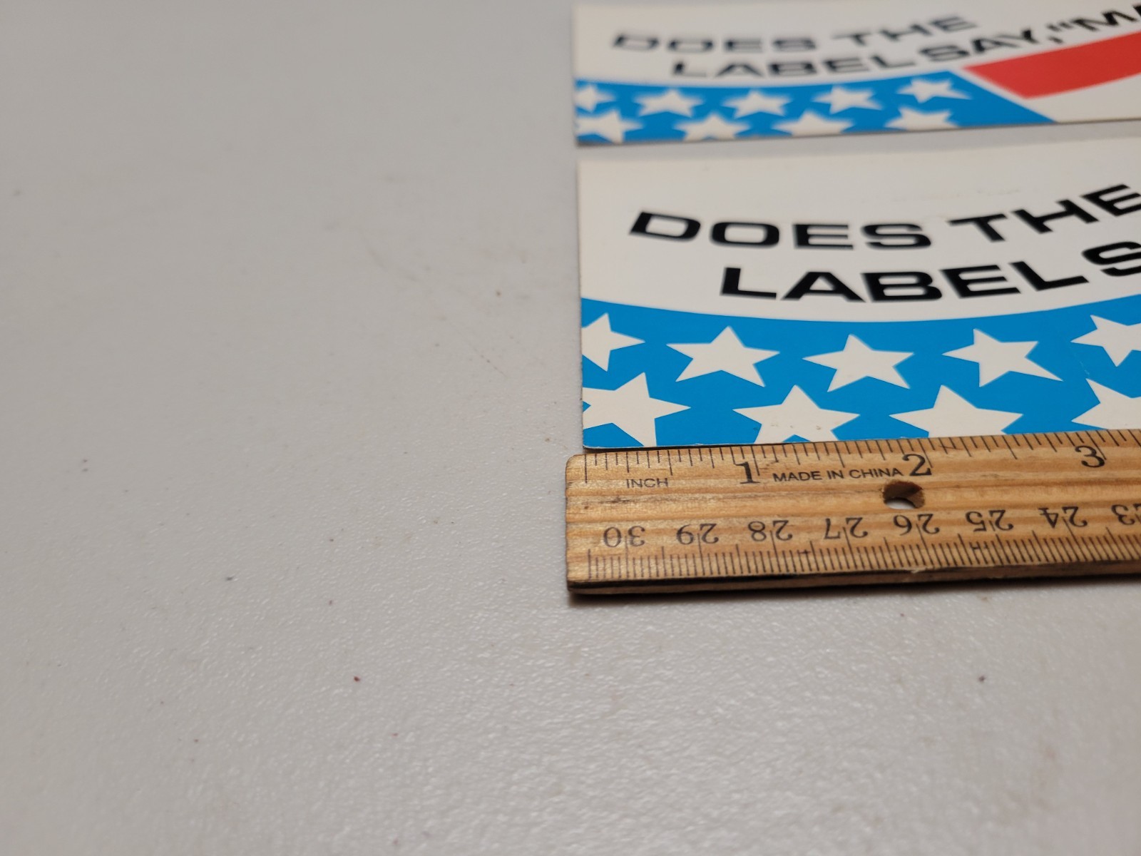 2x Vintage Does the Label Say Made in USA? Union Label Sticker Trades Council