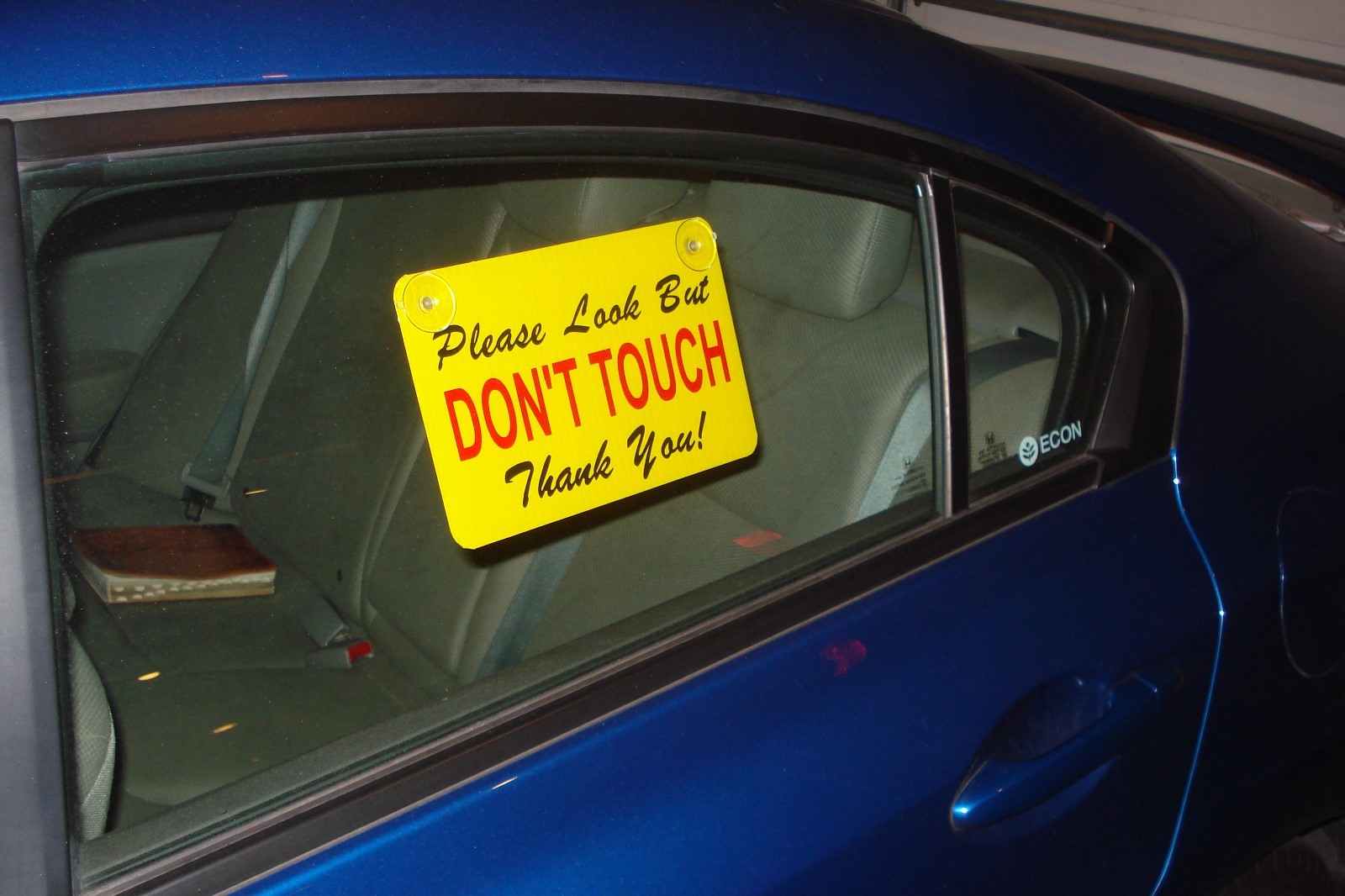 1 Please Look But DON’T TOUCH Window Sign w/Suction Cups for your Classic Car y