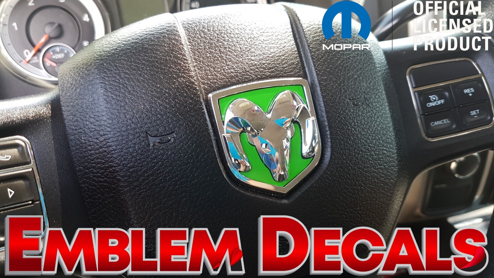 Dodge RAM 1500 Steering Wheel Head Emblem Inlays Decals 13 14 15 16 17 18 DS