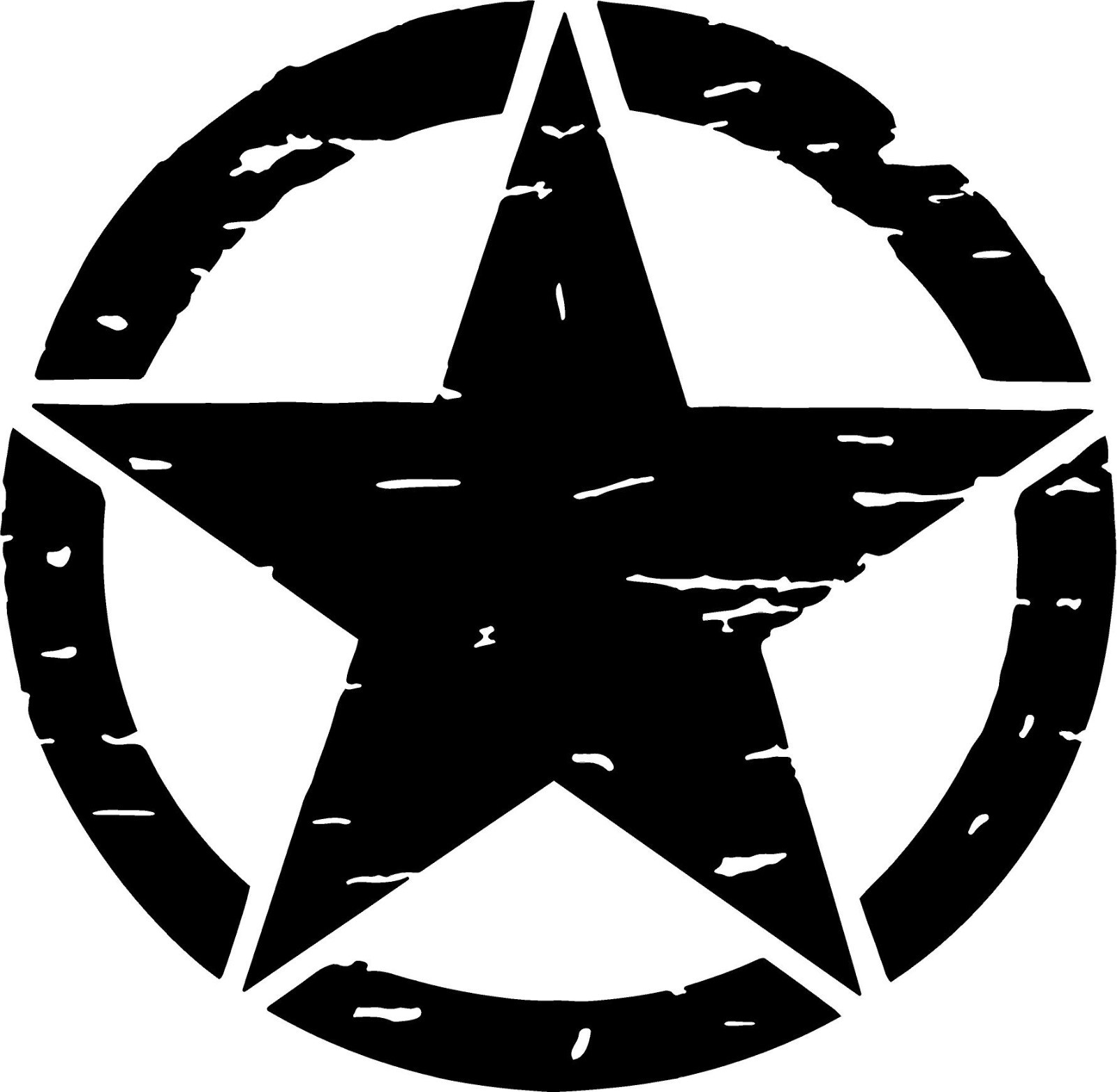 Army Star distressed decal large Vinyl military hood graphic body 3