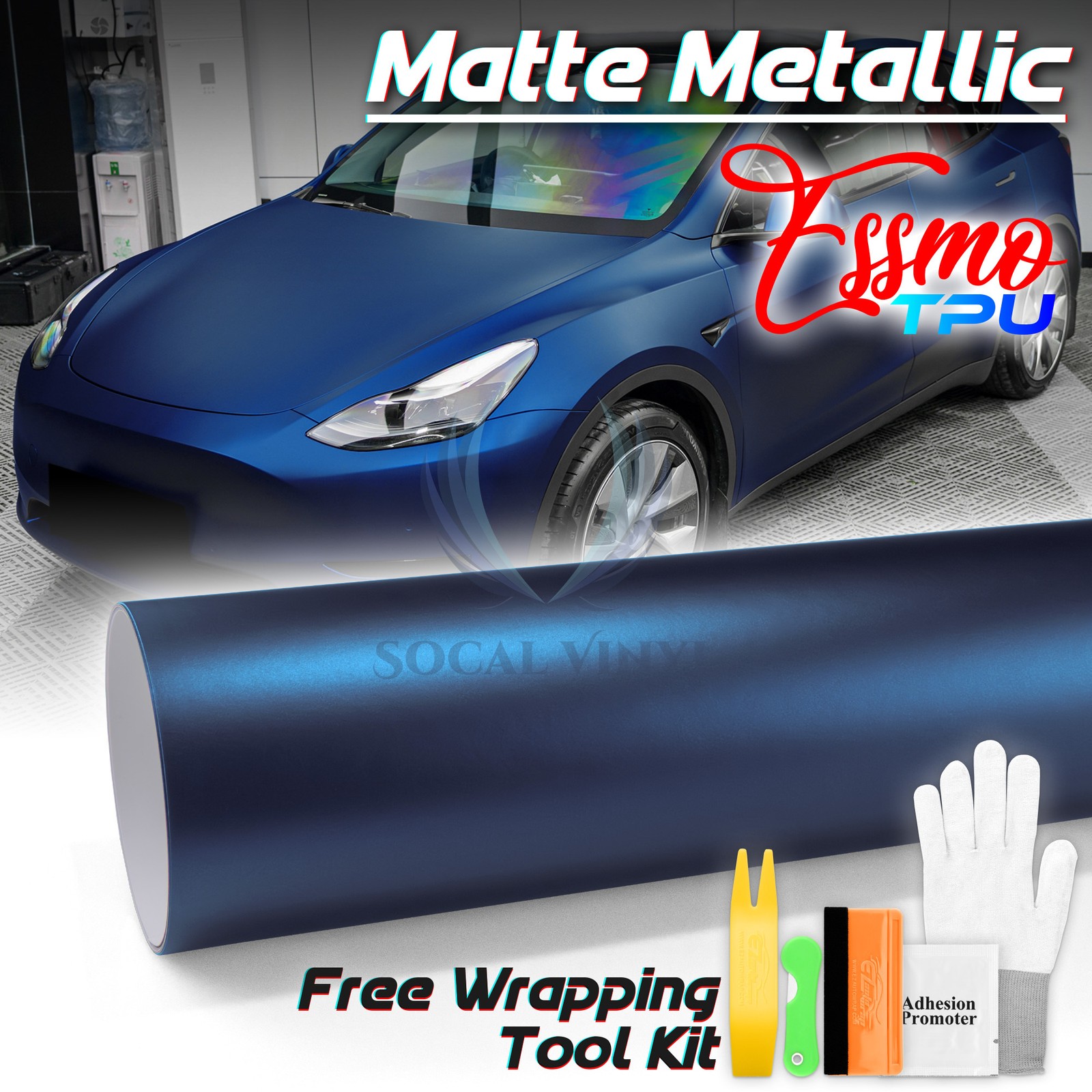 Matte Metallic Shadow Blue TPU PPF Paint Protection Film Dry Wet Auto Vinyl Wrap