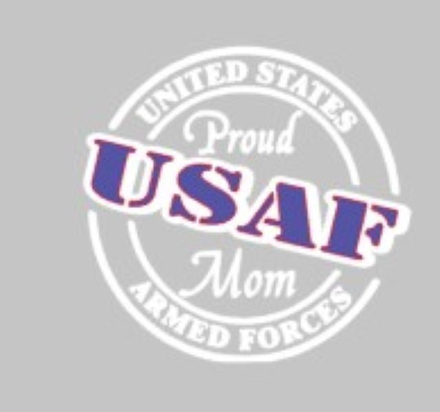 Air Force Mom vinyl decal, 4 x 3.75 inches, Oracal 651 black & white, free ship