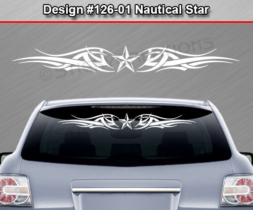 126-01 NAUTICAL STAR Windshield Decal Window Sticker Vinyl Graphic Tribal Star