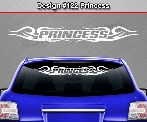 #122 Princess Decal Sticker Vinyl Graphic Windshield Window Tribal Swirl Banner