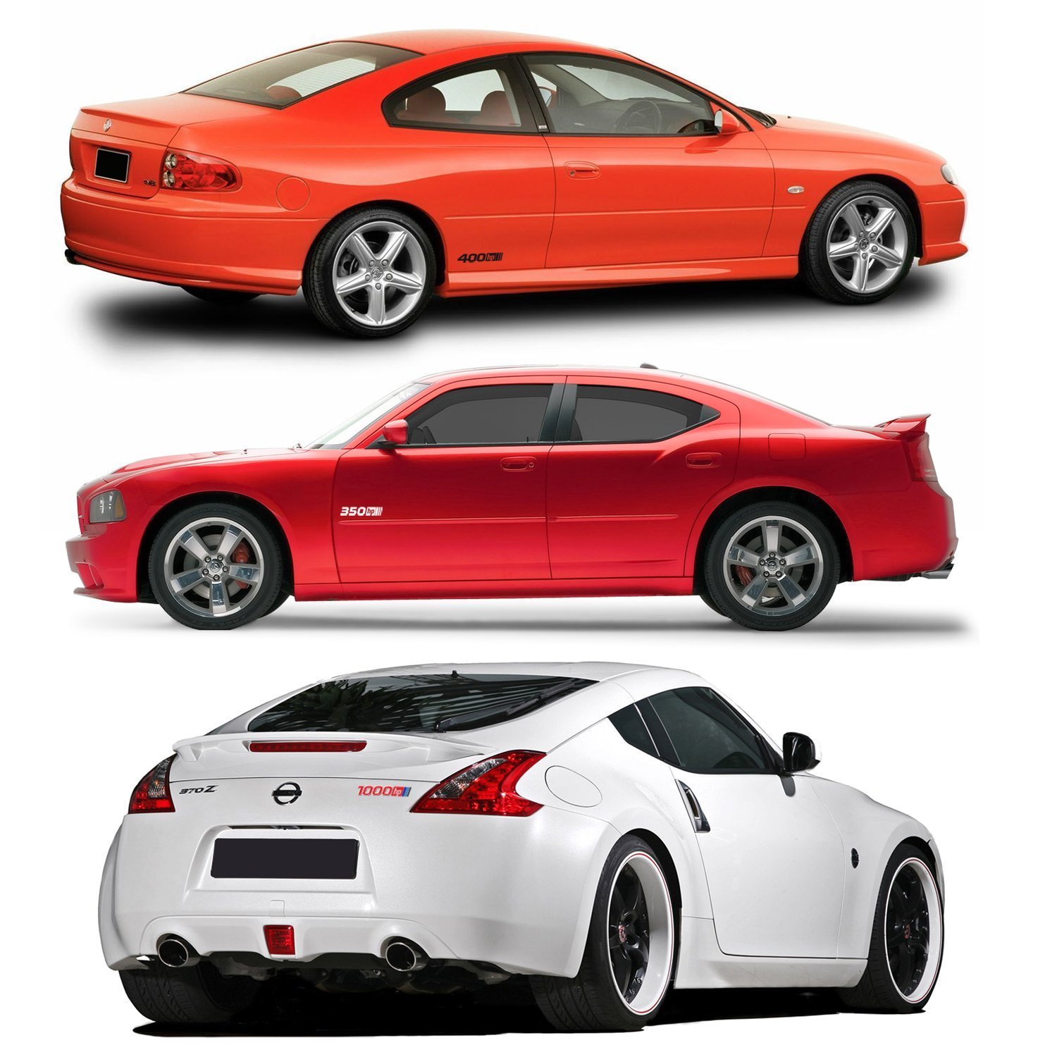 400 Horsepower 6 Vinyl Graphic Car Stickers Sheet