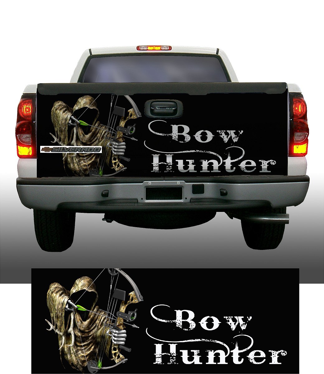 Grim reaper bow hunter truck tailgate vinyl graphic decal wraps