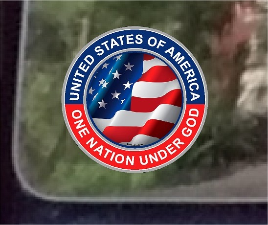 ProSticker 1071 (One) 4″ United States of America One Nation Under God Decal